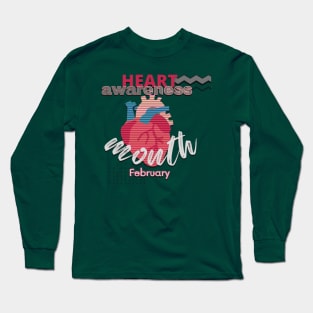 Heart disease awareness month Long Sleeve T-Shirt